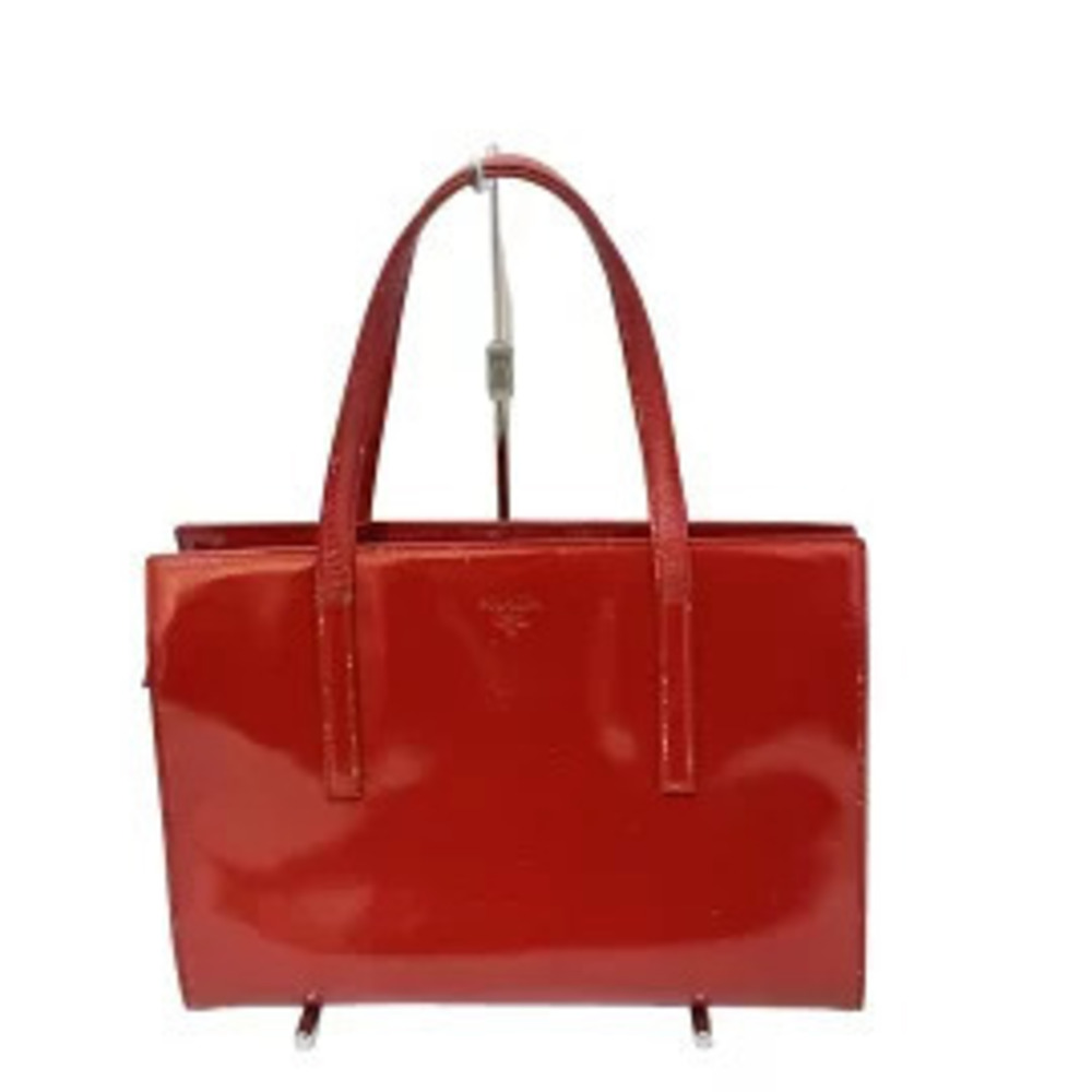 Prada red Re Edition spazzolato leather tote bag dual top embossed
